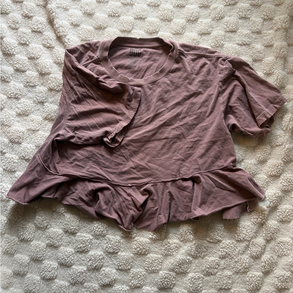 BDG Dusty Pink Ruffled Top